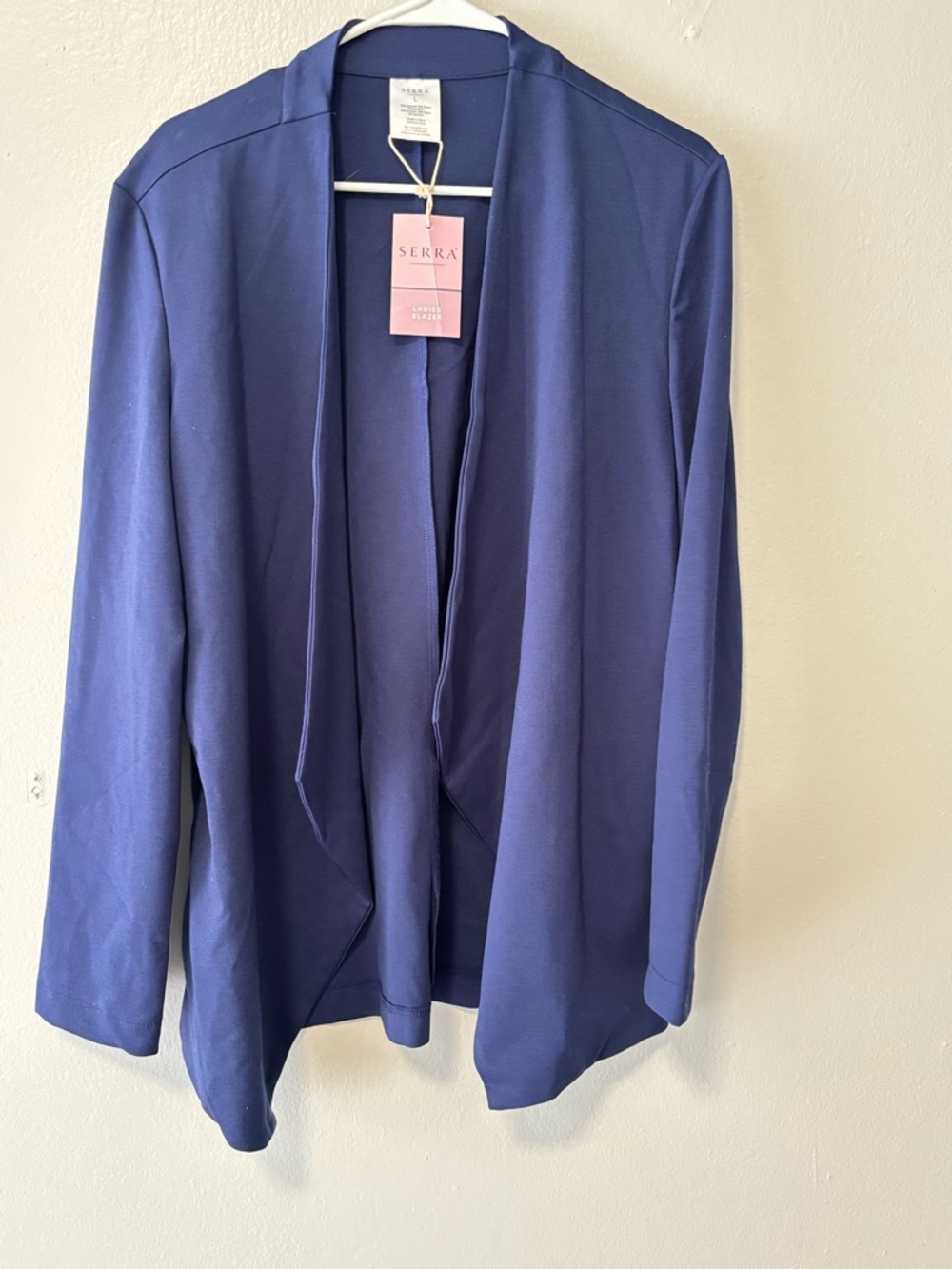 Serra Open-Front Blazer in Navy Blue